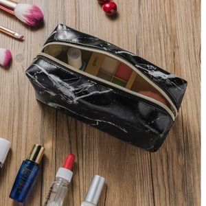 Black marble design makeup pouch/ case